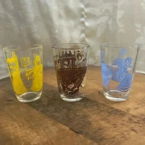 Vintage Swanky Swigs Set of  3 Juice Glasses